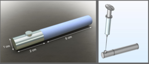 Solidworks render of BTK inhibitor implant design