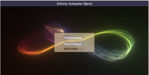 Picture of login page with rainbow infinity sign