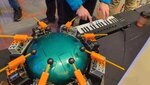 Project sponsor Chet Udell plays the OctoDrum with a MIDI keyboard